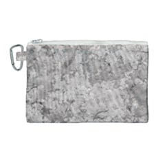 Silver Abstract Grunge Texture Print Canvas Cosmetic Bag (Large)