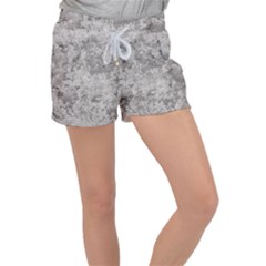 Silver Abstract Grunge Texture Print Velour Lounge Shorts