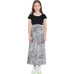 Silver Abstract Grunge Texture Print Kids  Skirt