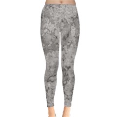 Silver Abstract Grunge Texture Print Inside Out Leggings