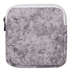 Silver Abstract Grunge Texture Print Mini Square Pouch