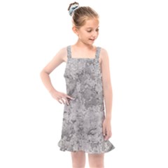Silver Abstract Grunge Texture Print Kids  Overall Dress