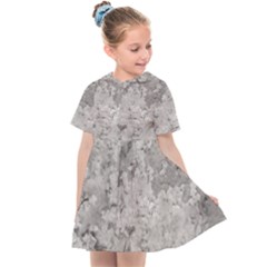 Silver Abstract Grunge Texture Print Kids  Sailor Dress