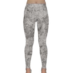 Silver Abstract Grunge Texture Print Lightweight Velour Classic Yoga Leggings