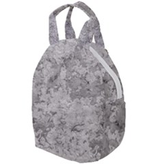 Silver Abstract Grunge Texture Print Travel Backpacks