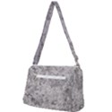 Silver Abstract Grunge Texture Print Front Pocket Crossbody Bag View2