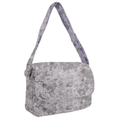 Silver Abstract Grunge Texture Print Courier Bag