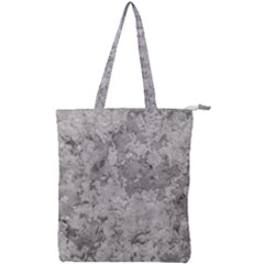 Silver Abstract Grunge Texture Print Double Zip Up Tote Bag