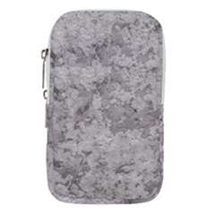 Silver Abstract Grunge Texture Print Waist Pouch (Large)