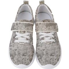 Silver Abstract Grunge Texture Print Men s Velcro Strap Shoes