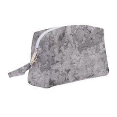 Silver Abstract Grunge Texture Print Wristlet Pouch Bag (Medium)