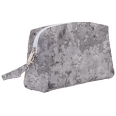 Silver Abstract Grunge Texture Print Wristlet Pouch Bag (Large)