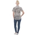 Silver Abstract Grunge Texture Print Women s Short Sleeve Pocket Shirt View2