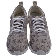 Silver Abstract Grunge Texture Print Mens Athletic Shoes by dflcprintsclothing