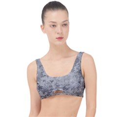 Silver Abstract Grunge Texture Print The Little Details Bikini Top