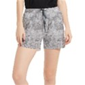Silver Abstract Grunge Texture Print Runner Shorts View1