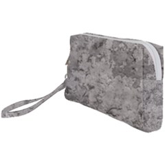 Silver Abstract Grunge Texture Print Wristlet Pouch Bag (Small)