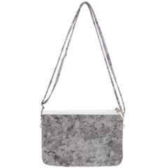 Silver Abstract Grunge Texture Print Double Gusset Crossbody Bag