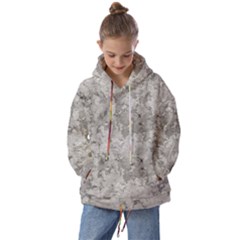 Silver Abstract Grunge Texture Print Kids  Oversized Hoodie