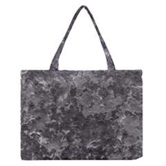 Dark Grey Abstract Grunge Texture Print Zipper Medium Tote Bag by dflcprintsclothing