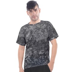 Dark Grey Abstract Grunge Texture Print Men s Sport Top by dflcprintsclothing