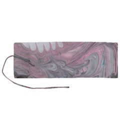 Painted Petals-marbling Roll Up Canvas Pencil Holder (m) by kaleidomarblingart