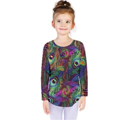 Peacockmania Kids  Long Sleeve Tee