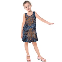 Fractal Galaxy Kids  Sleeveless Dress by MRNStudios