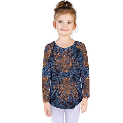 Fractal Galaxy Kids  Long Sleeve Tee by MRNStudios