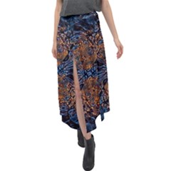Fractal Galaxy Velour Split Maxi Skirt