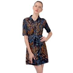 Fractal Galaxy Belted Shirt Dress by MRNStudios