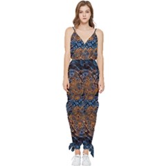 Fractal Galaxy Sleeveless Tie Ankle Jumpsuit by MRNStudios