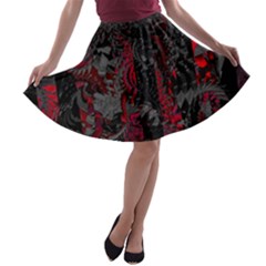 Gates Of Hell A-line Skater Skirt by MRNStudios