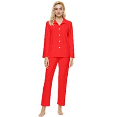 Color Red Womens  Long Sleeve Pajamas Set by Kultjers