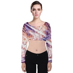 Sonic Boom Velvet Long Sleeve Crop Top by MRNStudios