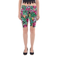 Floral-diamonte Yoga Cropped Leggings