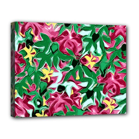 Floral-abstract Canvas 14  X 11  (stretched)