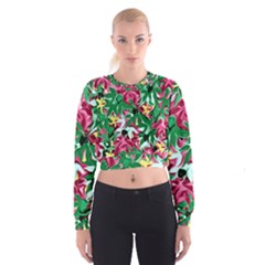 Floral-abstract Cropped Sweatshirt by PollyParadise