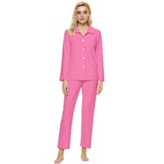 Color French Pink Womens  Long Sleeve Pajamas Set by Kultjers