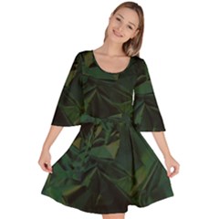Sea Green Velour Kimono Dress