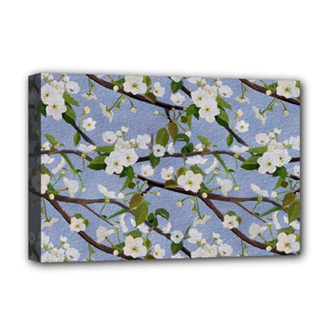 Pear Branch With Flowers Deluxe Canvas 18  X 12  (stretched) by SychEva