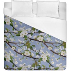 Pear Branch With Flowers Duvet Cover (king Size) by SychEva