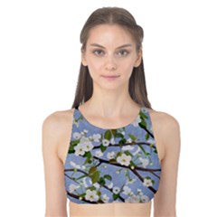 Pear Branch With Flowers Tank Bikini Top by SychEva