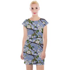 Pear Branch With Flowers Cap Sleeve Bodycon Dress by SychEva