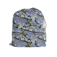 Pear Branch With Flowers Drawstring Pouch (xl) by SychEva