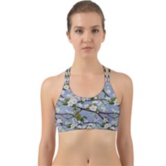 Pear Branch With Flowers Back Web Sports Bra by SychEva