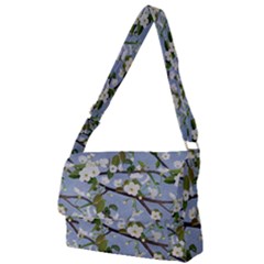 Pear Branch With Flowers Full Print Messenger Bag (s) by SychEva