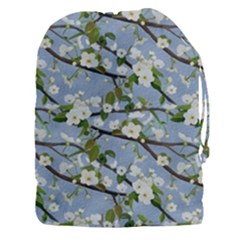 Pear Branch With Flowers Drawstring Pouch (3xl) by SychEva