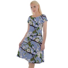 Pear Branch With Flowers Classic Short Sleeve Dress