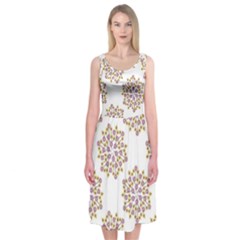 Flowers Pattern Midi Sleeveless Dress by UniqueThings